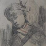 Tekening met rood en zwart krijt door de Nederlandse schilder Willem Witjens. Afgebeeld is een Spaanse jongen met sjaal. Op zijn linkerschouder zit een aapje. De tekening is rechtsonder gesigneerd.