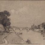 Jan Bogaerts, studie olieverf zicht op de Seine